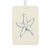 Beach Blue White Starfish Quote Autolufterfrischer (Rückseite)
