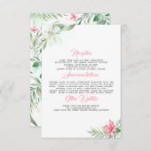 Beach Blume Hochzeitsinformationen Gästekarte Begleitkarte (Vorne/Hinten)