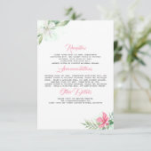 Beach Blume Hochzeitsinformationen Gästekarte Begleitkarte (Stehend Vorderseite)