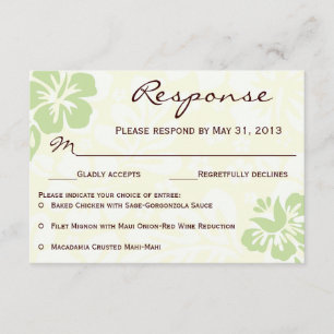 Beach Blume UAWG - Green RSVP Karte