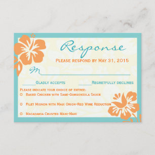 Beach Blume UAWG Orange & Aquamarin RSVP Karte
