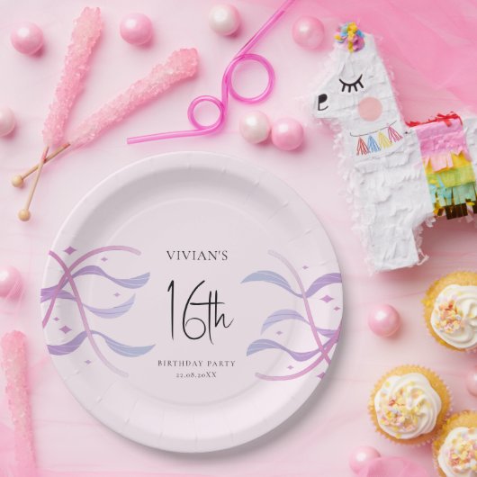 Beach Blush Pink 16 . Geburtstag Party Pappteller (Party)