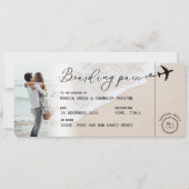 BEACH Boarding Pass Hochzeit in Urlaubsort QR-Code Einladung (Vorderseite)