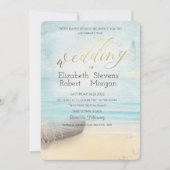 Beach Boat Lighthouse Hochzeitseinladung Einladung (Vorderseite)