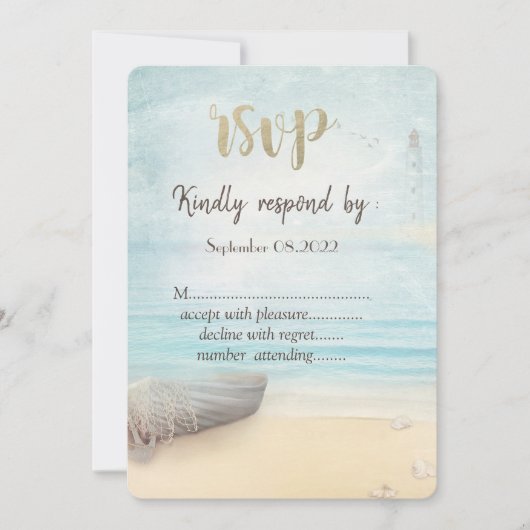 Beach Boat Lighthouse UAWG Einladung (Vorderseite)