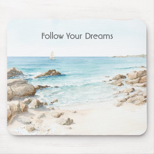 Beach Boat Ocean View  Mousepad (Vorne)
