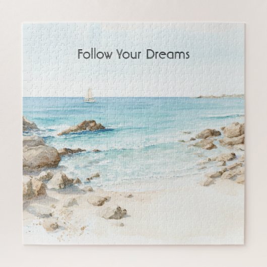 Beach Boat Ocean View  Puzzle (Vertikal)