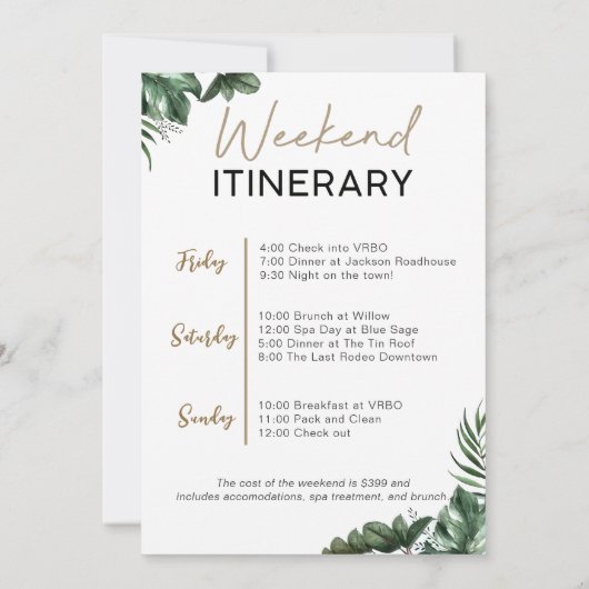 Beach Boho Bachelorette Weekend Party Einladung (Rückseite)