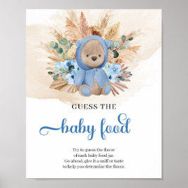 Beach Boho Junge Teddy Bär Guess The Baby Food Spi Poster