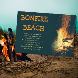 Beach Bonfire Nachtzeit Party Einladung