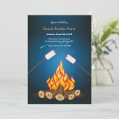 Beach Bonfire Party Einladung (Stehend Vorderseite)