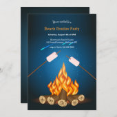 Beach Bonfire Party Einladung (Vorne/Hinten)