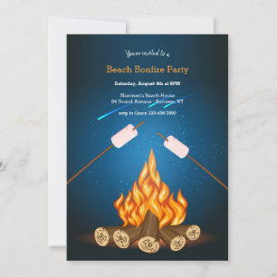 Beach Bonfire Party Einladung
