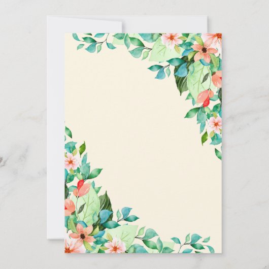 Beach Botanical Flip Flops Brautparty Einladung (Rückseite)