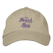 BEACH BOTS Cap - Khaki w/blau Bestickte Baseballkappe (Vorderseite)