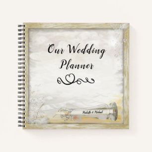 Beach Bottle Wedding Plans Spiral Notebook Notizblock