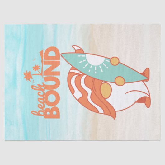 Beach Bound Gnome Decoupage Seidenpapier (Vorderseite)