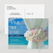 Beach Bouquet Save the Date Postcard Postkarte (Vorne/Hinten)