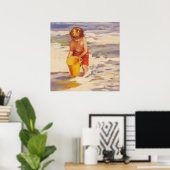 Beach Boy Kind in Ozeanwellen Poster (Heimbüro)
