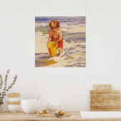 Beach Boy Kind in Ozeanwellen Poster (Küche)