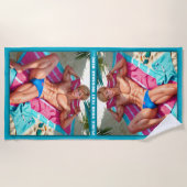 Beach Boy Personalisiert Strandtuch (Vorderseite)