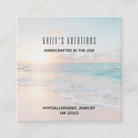 Beach Bracelet Display Juwelierhalter Quadratische Visitenkarte (Vorderseite)