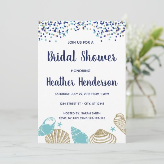 Beach Brautparty Einladung (Stehend Vorderseite)