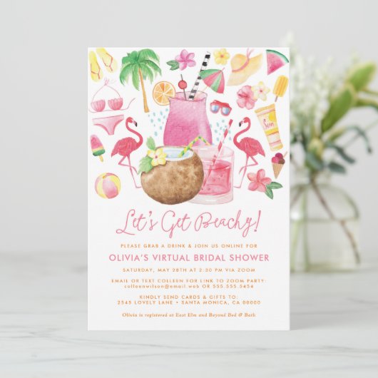 Beach Brautparty Einladung (Stehend Vorderseite)