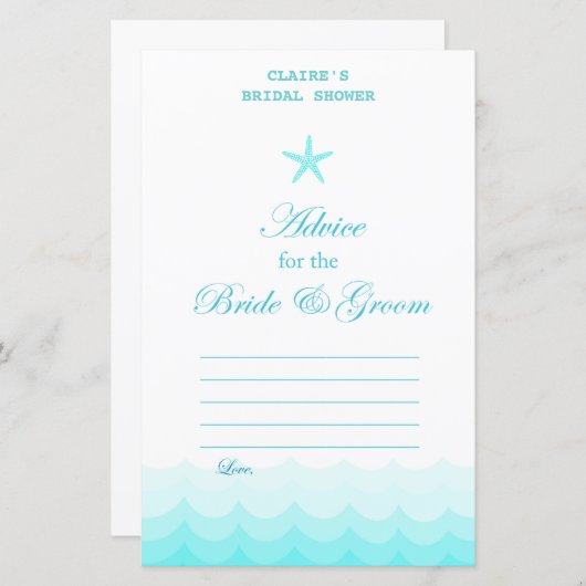 Beach Brautparty Game, Nautical, Meerjungfrau (Vorne/Hinten)