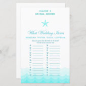 Beach Brautparty Game, Nautical, Meerjungfrau (Vorne/Hinten)