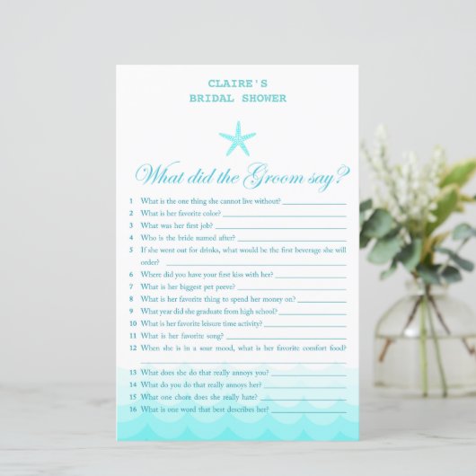 Beach Brautparty Game, Nautical, Meerjungfrau (Stehend Vorderseite)