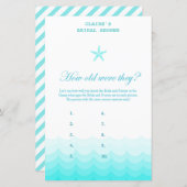 Beach Brautparty Game, Nautical, Meerjungfrau (Vorne/Hinten)