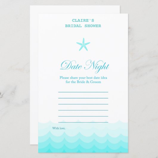 Beach Brautparty Game, Nautical, Meerjungfrau (Vorne/Hinten)