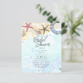 Beach Brautparty Küste Nautische Einladung (Stehend Vorderseite)