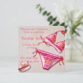 Beach Brautparty mit Bikini Einladungen (Stehend Vorderseite)