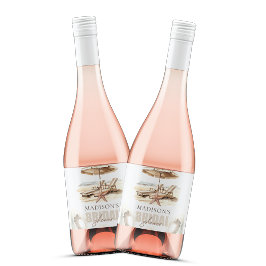 Beach Brautparty Personalisiert Pastell Schaumweinetikett