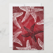 Beach Brautparty Starfish Red Einladung (Vorderseite)