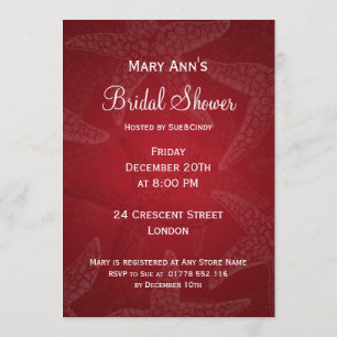 Beach Brautparty Starfish Red Einladung