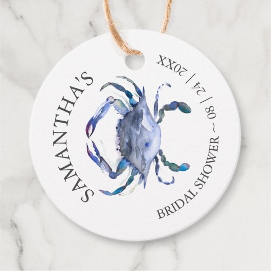 Beach Brautparty Theme Crab Geschenkanhänger (Vorderseite)