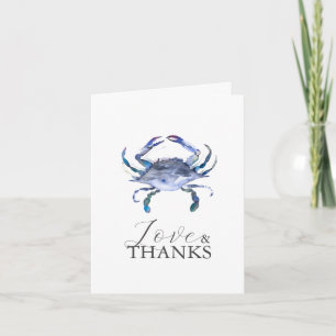 Beach Brautparty Theme Crab Vielen Dank Karten