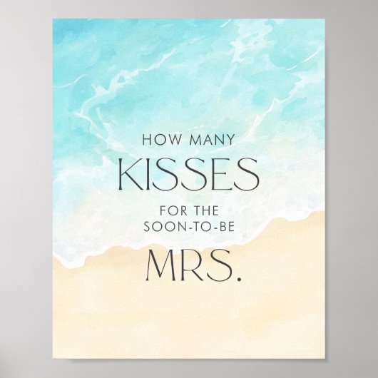 Beach Brautparty Wie viele Küsse Poster (Vorne)