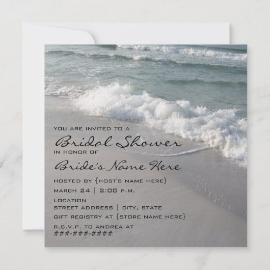 Beach Bridal Dusche Einladung (Rückseite)