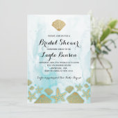 Beach Bridal Dusche Einladung (Stehend Vorderseite)