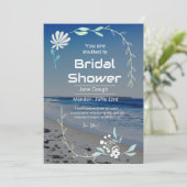 Beach Bridal Dusche Einladung (Stehend Vorderseite)