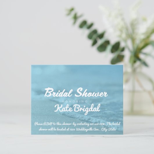 Beach Bridal Dusche Einladung (Stehend Vorderseite)