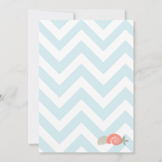 Beach Bridal Dusche Einladung, Schöne Muscheln Einladung (Rückseite)