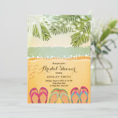 Beach Bridal Dusche Einladung Vintag Tropical (Stehend Vorderseite)