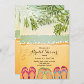 Beach Bridal Dusche Einladung Vintag Tropical (Vorne/Hinten)