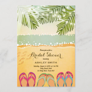 Beach Bridal Dusche Einladung Vintag Tropical