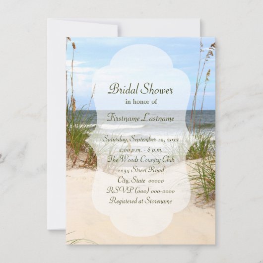 Beach Bridal Dusche Einladungen (Vorderseite)